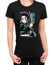 Дамска Тениска Demon Slayer Kimetsu No Yaiba Tanjiro Kamado Sword