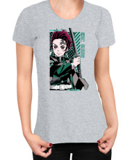 Дамска Тениска Demon Slayer Kimetsu No Yaiba Tanjiro Kamado Sword