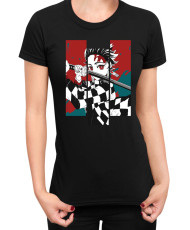 Дамска Тениска Demon Slayer Kimetsu No Yaiba Tanjiro Fighting