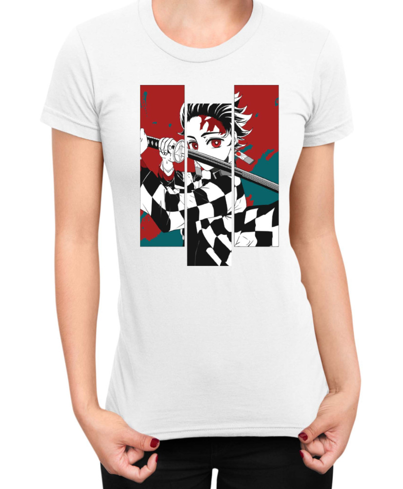 Дамска Тениска Demon Slayer Kimetsu No Yaiba Tanjiro Fighting Дамска Тениска Demon Slayer Kimetsu No Yaiba Tanjiro Fighting