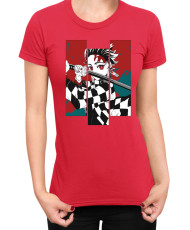 Дамска Тениска Demon Slayer Kimetsu No Yaiba Tanjiro Fighting