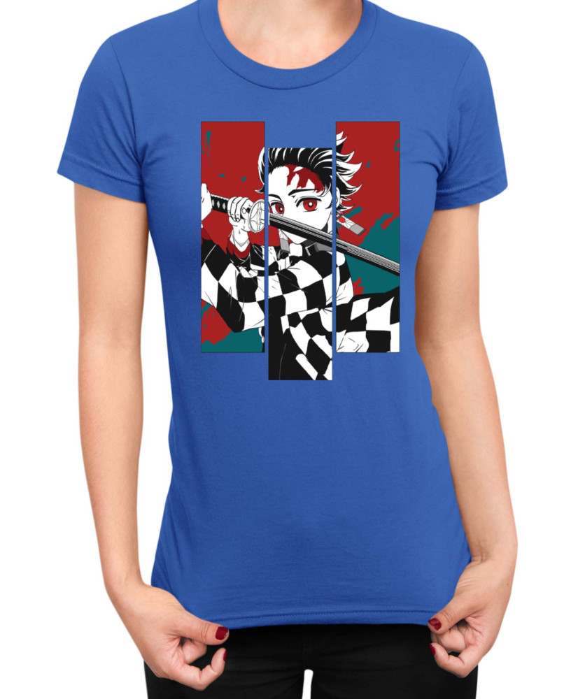 Дамска Тениска Demon Slayer Kimetsu No Yaiba Tanjiro Fighting Дамска Тениска Demon Slayer Kimetsu No Yaiba Tanjiro Fighting