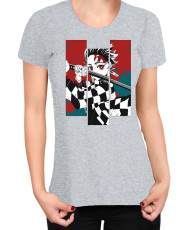Дамска Тениска Demon Slayer Kimetsu No Yaiba Tanjiro Fighting