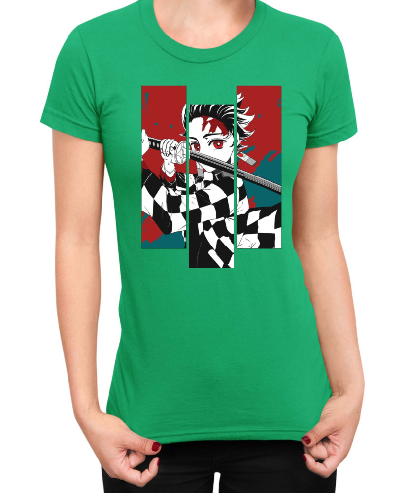 Дамска Тениска Demon Slayer Kimetsu No Yaiba Tanjiro Fighting Дамска Тениска Demon Slayer Kimetsu No Yaiba Tanjiro Fighting