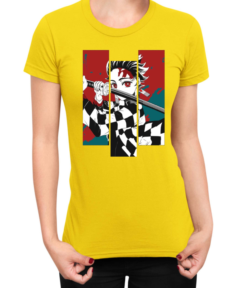 Дамска Тениска Demon Slayer Kimetsu No Yaiba Tanjiro Fighting Дамска Тениска Demon Slayer Kimetsu No Yaiba Tanjiro Fighting