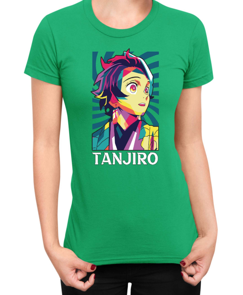 Дамска Тениска Demon Slayer Kimetsu No Yaiba Tanjiro Kamado Rainbow Дамска Тениска Demon Slayer Kimetsu No Yaiba Tanjiro Kamado Rainbow