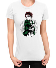 Дамска Тениска Demon Slayer Kimetsu No Yaiba Tanjiro Water Form
