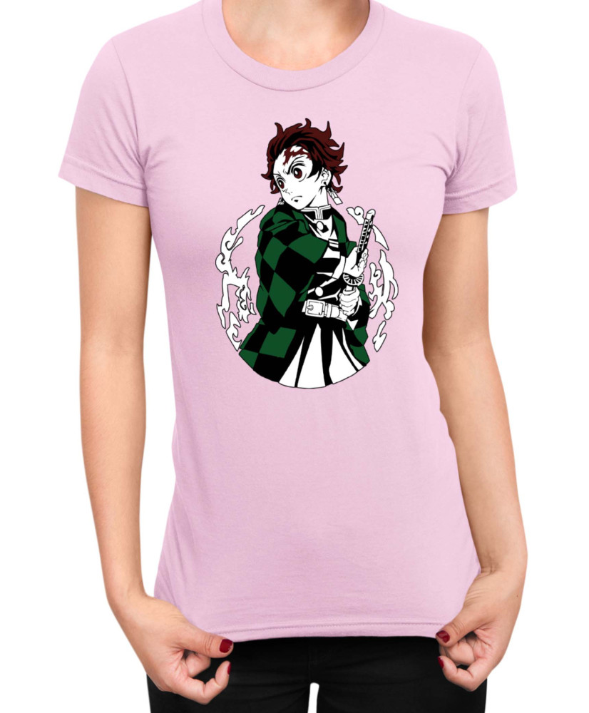 Дамска Тениска Demon Slayer Kimetsu No Yaiba Tanjiro Water Form Дамска Тениска Demon Slayer Kimetsu No Yaiba Tanjiro Water Form