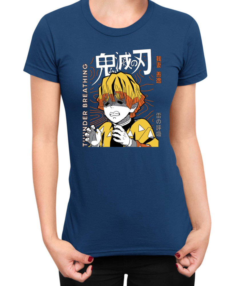 Дамска Тениска Demon Slayer Kimetsu No Yaiba Zenitsu Lightning Дамска Тениска Demon Slayer Kimetsu No Yaiba Zenitsu Lightning