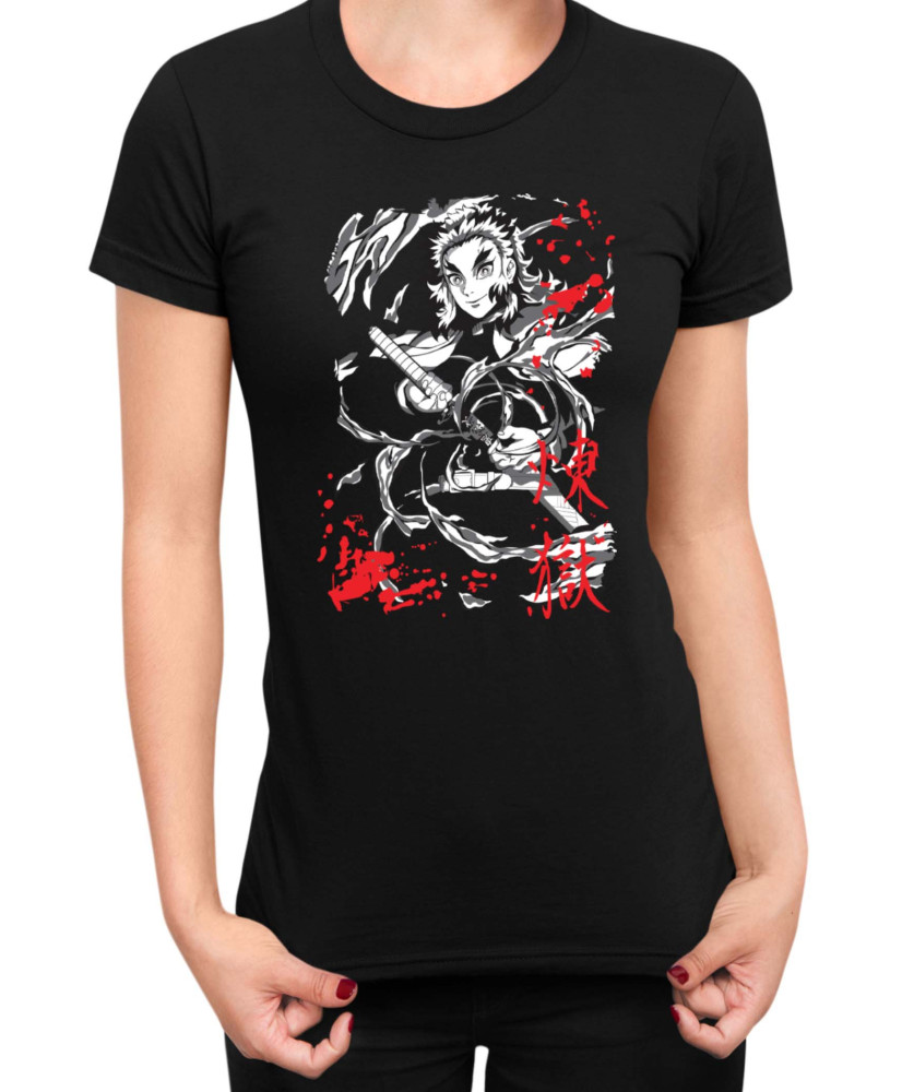 Дамска Тениска Demon Slayer Kimetsu No Yaiba Fire Hashira Дамска Тениска Demon Slayer Kimetsu No Yaiba Fire Hashira