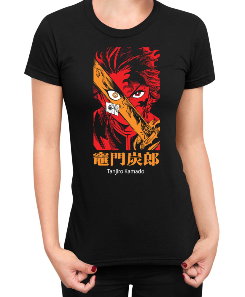 Дамска Тениска Demon Slayer Kimetsu No Yaiba Tanjiro Red Дамска Тениска Demon Slayer Kimetsu No Yaiba Tanjiro Red