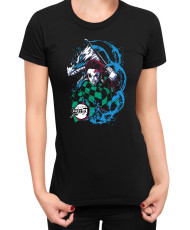 Дамска Тениска Demon Slayer Kimetsu No Yaiba Tanjiro Kamado Dragon