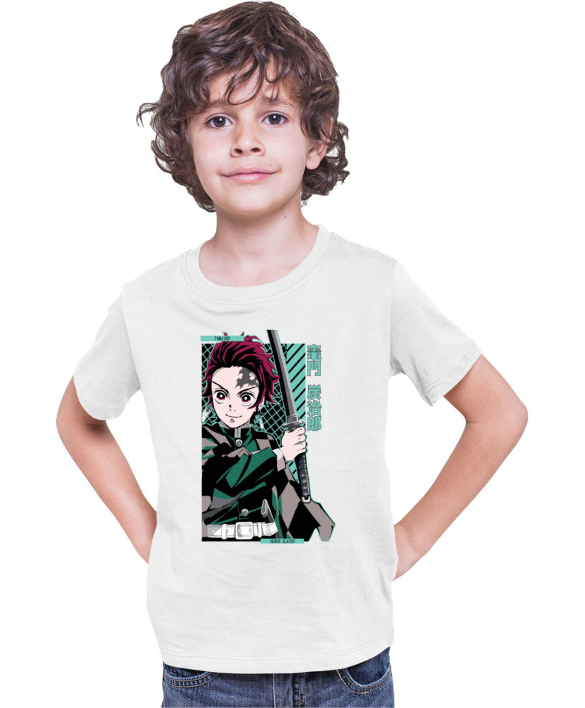 Детска Тениска Demon Slayer Kimetsu No Yaiba Tanjiro Kamado Sword