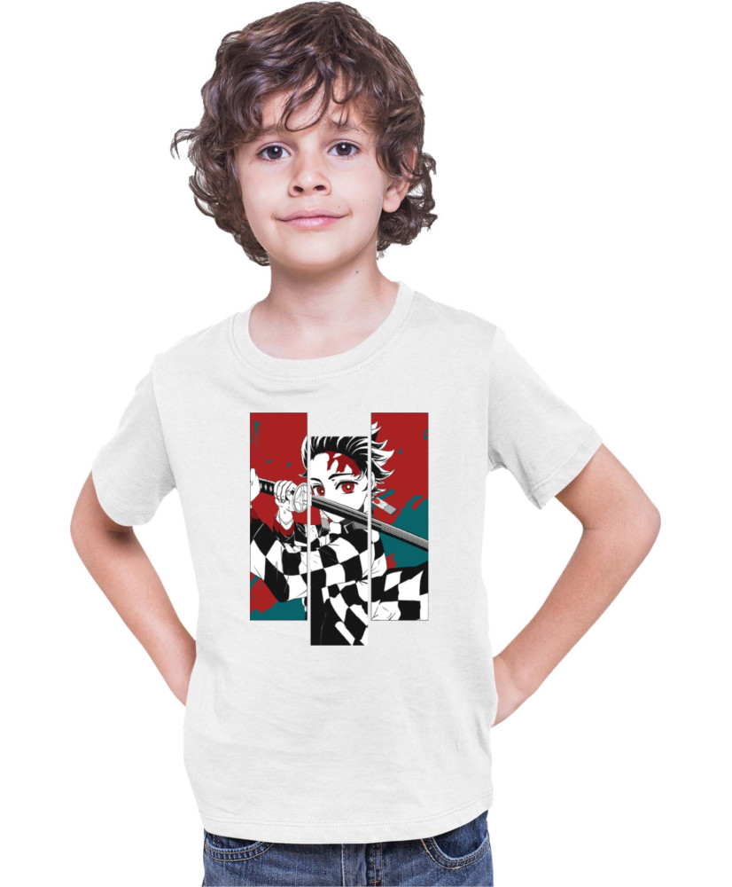 Детска Тениска Demon Slayer Kimetsu No Yaiba Tanjiro Fighting