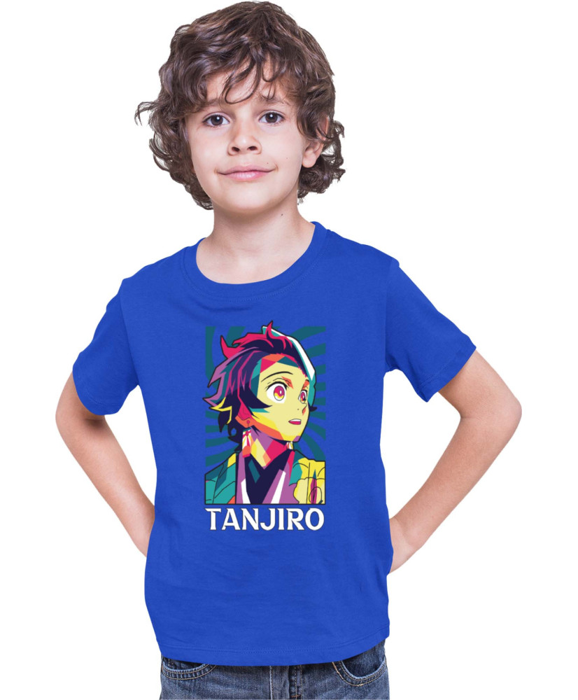 Детска Тениска Demon Slayer Kimetsu No Yaiba Tanjiro Kamado Rainbow