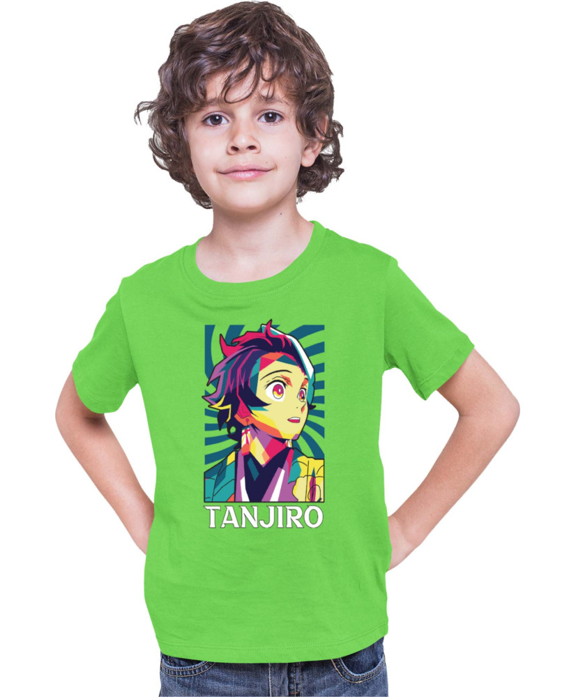 Детска Тениска Demon Slayer Kimetsu No Yaiba Tanjiro Kamado Rainbow