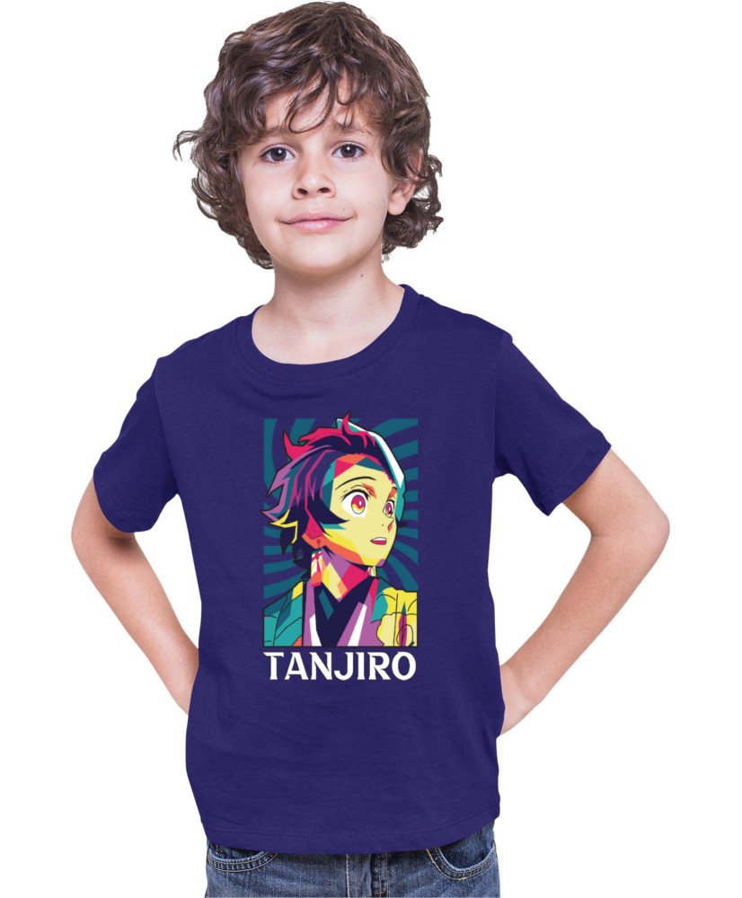 Детска Тениска Demon Slayer Kimetsu No Yaiba Tanjiro Kamado Rainbow