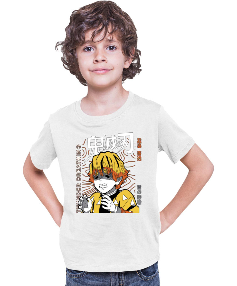 Детска Тениска Demon Slayer Kimetsu No Yaiba Zenitsu Lightning