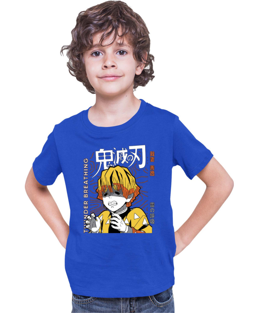 Детска Тениска Demon Slayer Kimetsu No Yaiba Zenitsu Lightning