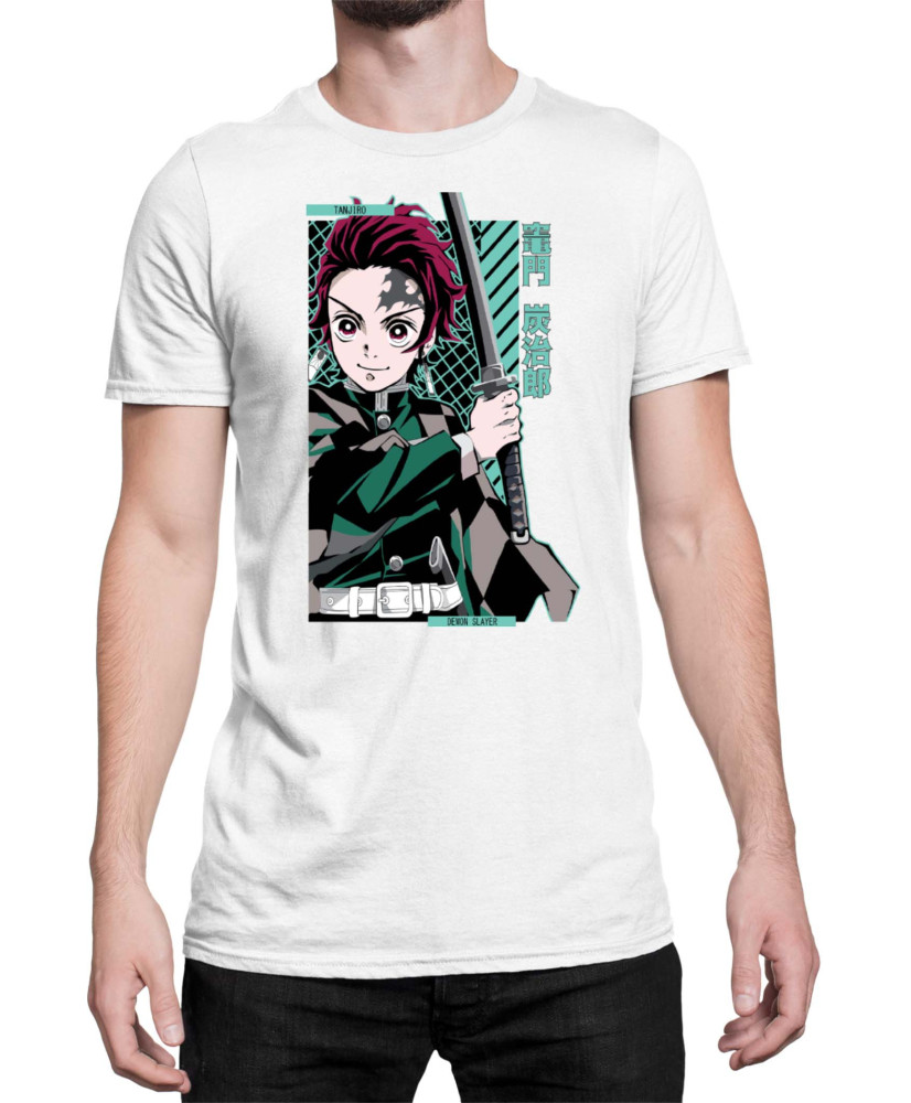 Мъжка Тениска Demon Slayer Kimetsu No Yaiba Tanjiro Kamado Sword