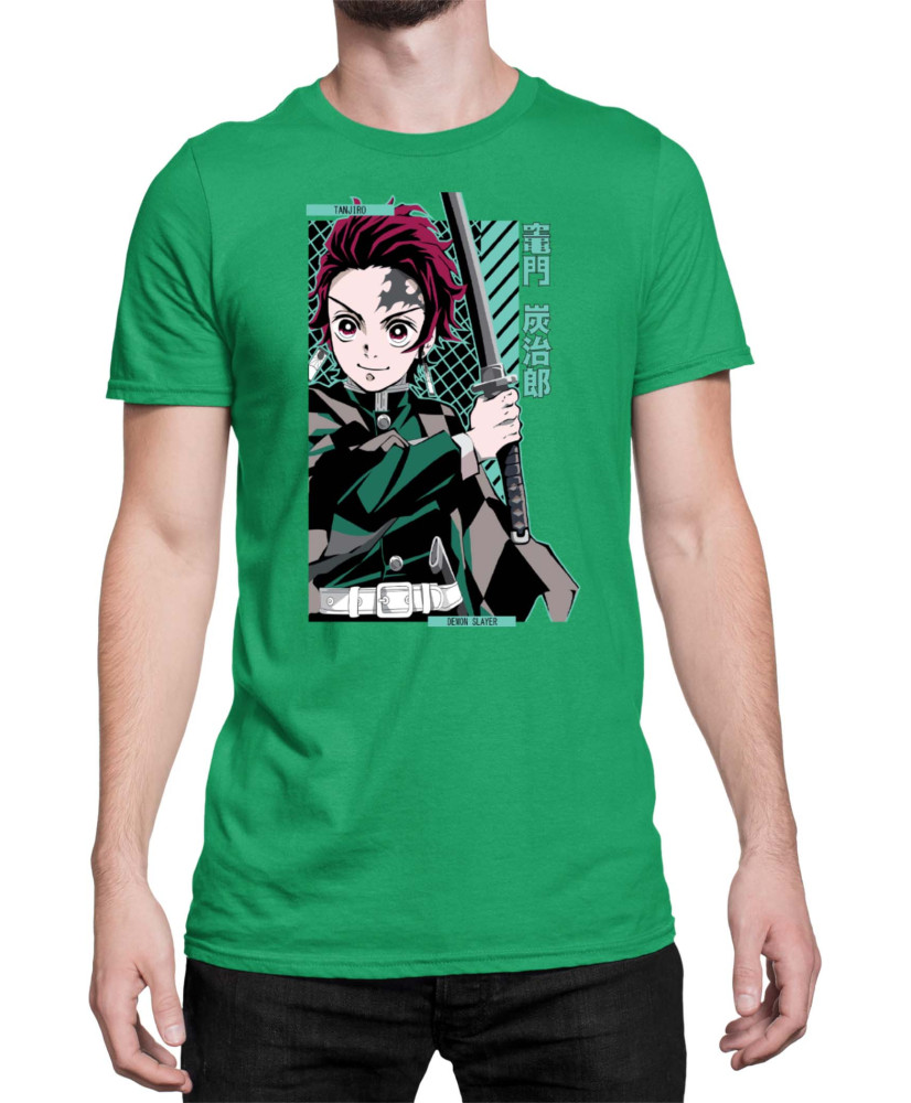 Мъжка Тениска Demon Slayer Kimetsu No Yaiba Tanjiro Kamado Sword