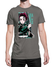 Мъжка Тениска Demon Slayer Kimetsu No Yaiba Tanjiro Kamado Sword