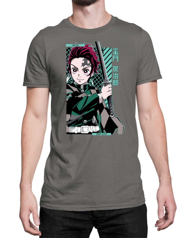 Мъжка Тениска Demon Slayer Kimetsu No Yaiba Tanjiro Kamado Sword