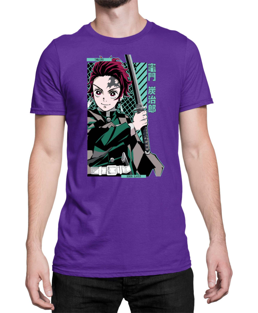 Мъжка Тениска Demon Slayer Kimetsu No Yaiba Tanjiro Kamado Sword