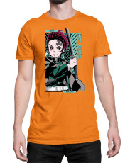 Мъжка Тениска Demon Slayer Kimetsu No Yaiba Tanjiro Kamado Sword