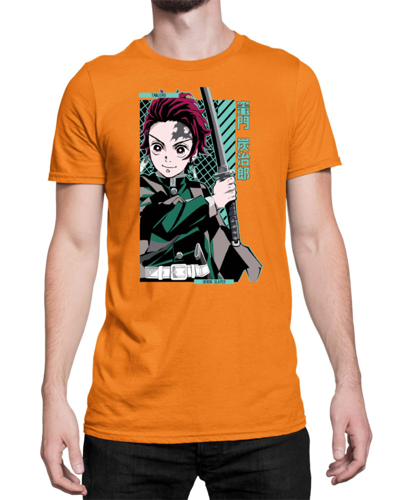 Мъжка Тениска Demon Slayer Kimetsu No Yaiba Tanjiro Kamado Sword