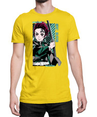 Мъжка Тениска Demon Slayer Kimetsu No Yaiba Tanjiro Kamado Sword