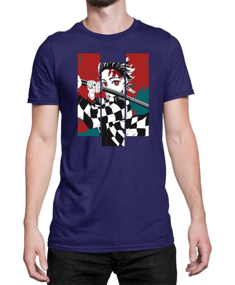 Мъжка Тениска Demon Slayer Kimetsu No Yaiba Tanjiro Fighting