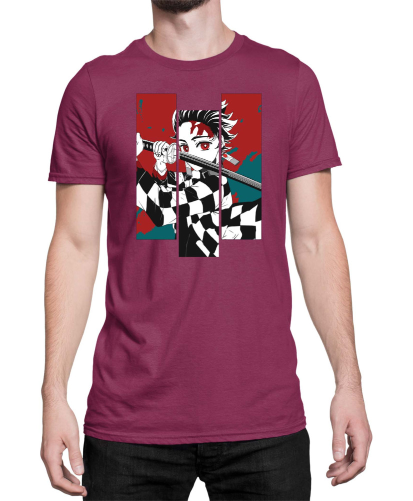 Мъжка Тениска Demon Slayer Kimetsu No Yaiba Tanjiro Fighting