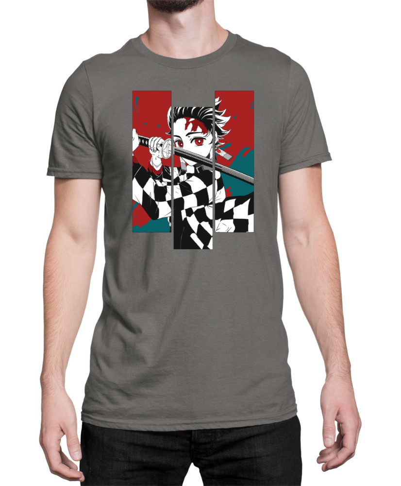 Мъжка Тениска Demon Slayer Kimetsu No Yaiba Tanjiro Fighting