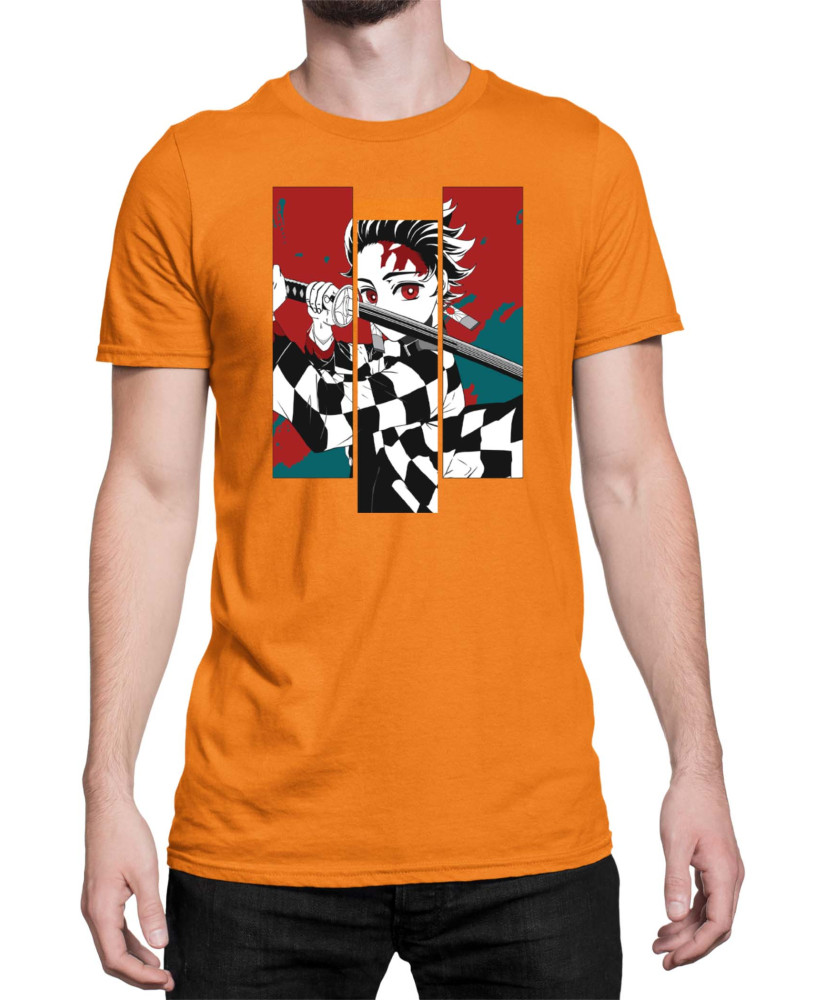 Мъжка Тениска Demon Slayer Kimetsu No Yaiba Tanjiro Fighting