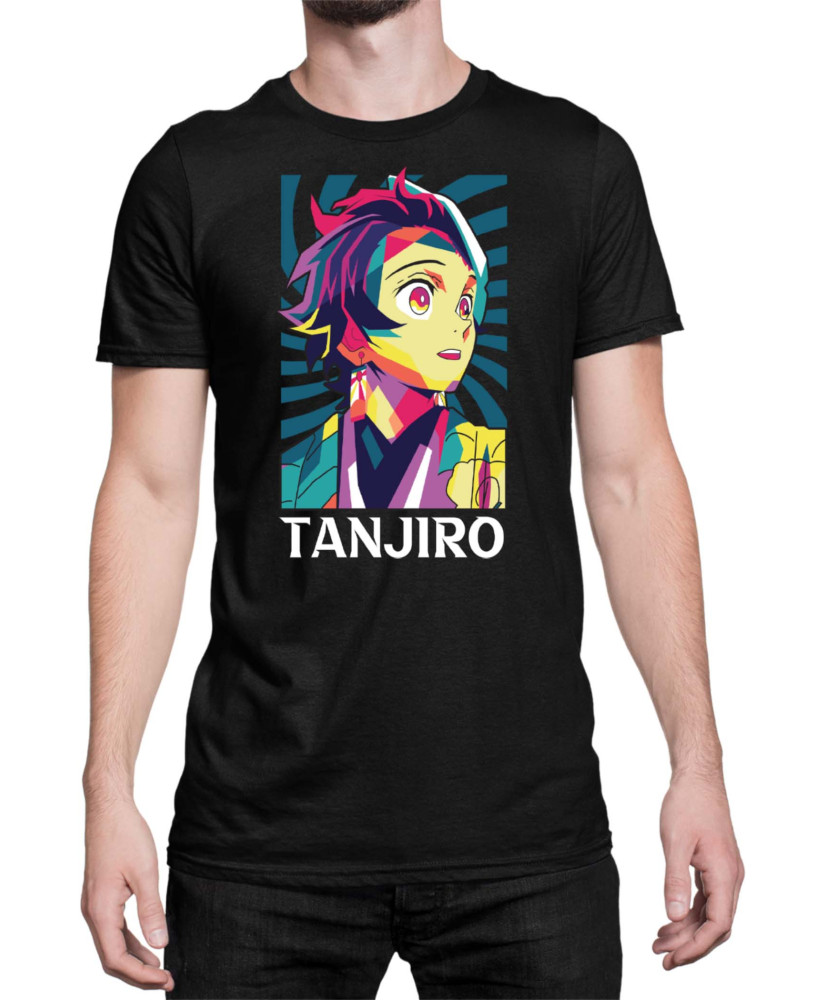 Мъжка Тениска Demon Slayer Kimetsu No Yaiba Tanjiro Kamado Rainbow