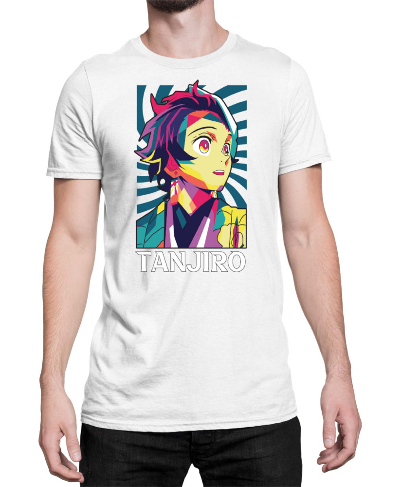 Мъжка Тениска Demon Slayer Kimetsu No Yaiba Tanjiro Kamado Rainbow