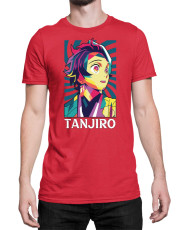 Мъжка Тениска Demon Slayer Kimetsu No Yaiba Tanjiro Kamado Rainbow