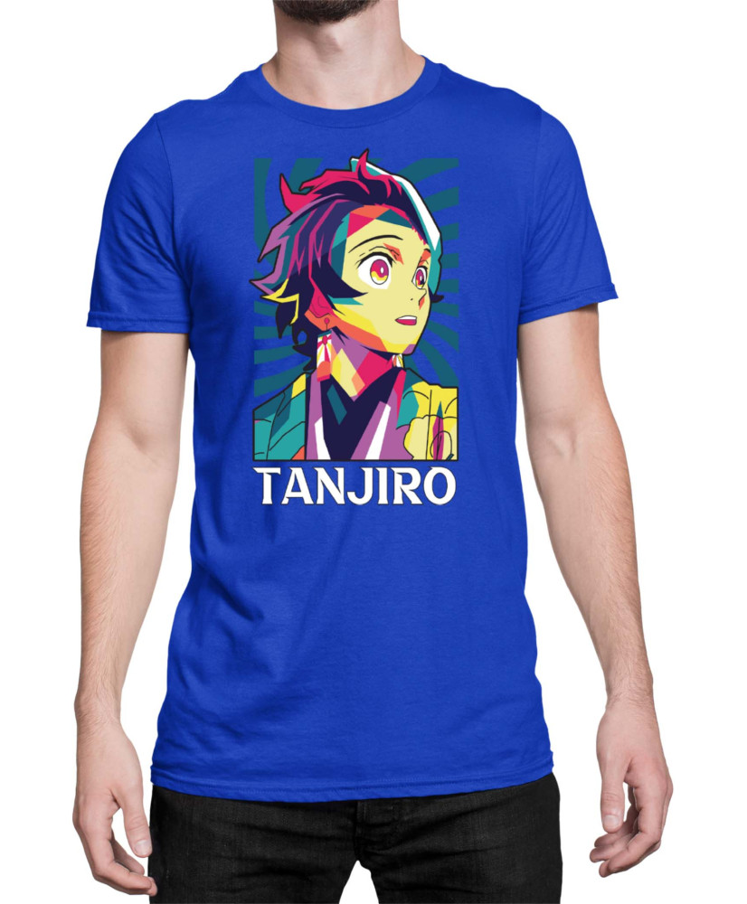 Мъжка Тениска Demon Slayer Kimetsu No Yaiba Tanjiro Kamado Rainbow