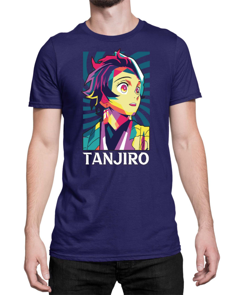 Мъжка Тениска Demon Slayer Kimetsu No Yaiba Tanjiro Kamado Rainbow