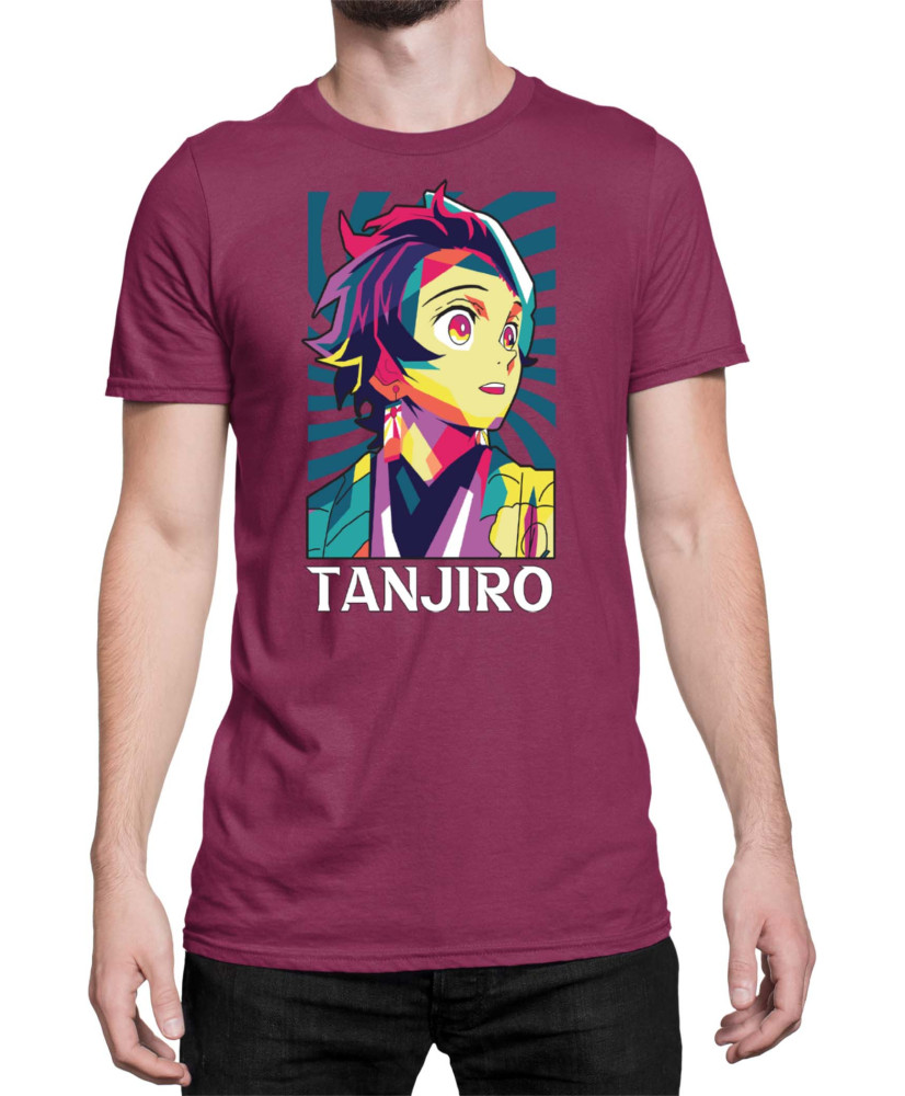 Мъжка Тениска Demon Slayer Kimetsu No Yaiba Tanjiro Kamado Rainbow
