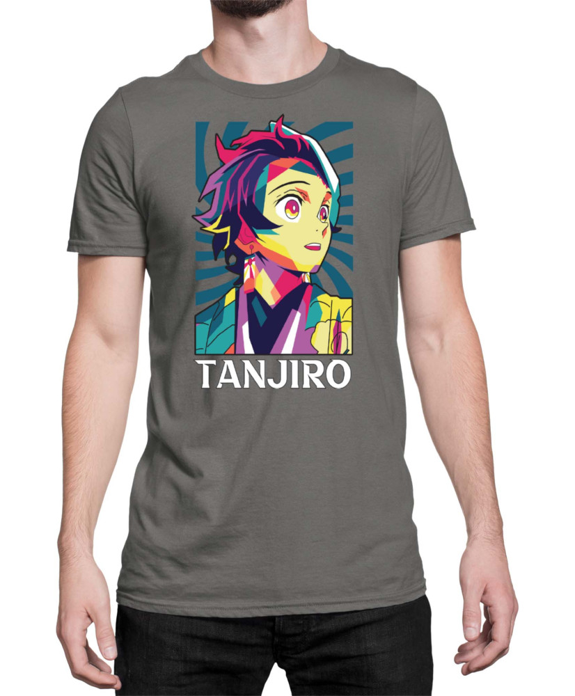 Мъжка Тениска Demon Slayer Kimetsu No Yaiba Tanjiro Kamado Rainbow