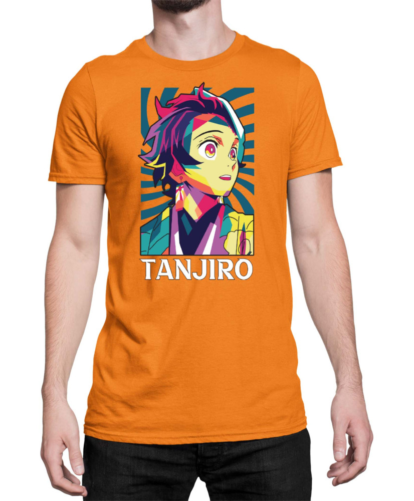Мъжка Тениска Demon Slayer Kimetsu No Yaiba Tanjiro Kamado Rainbow