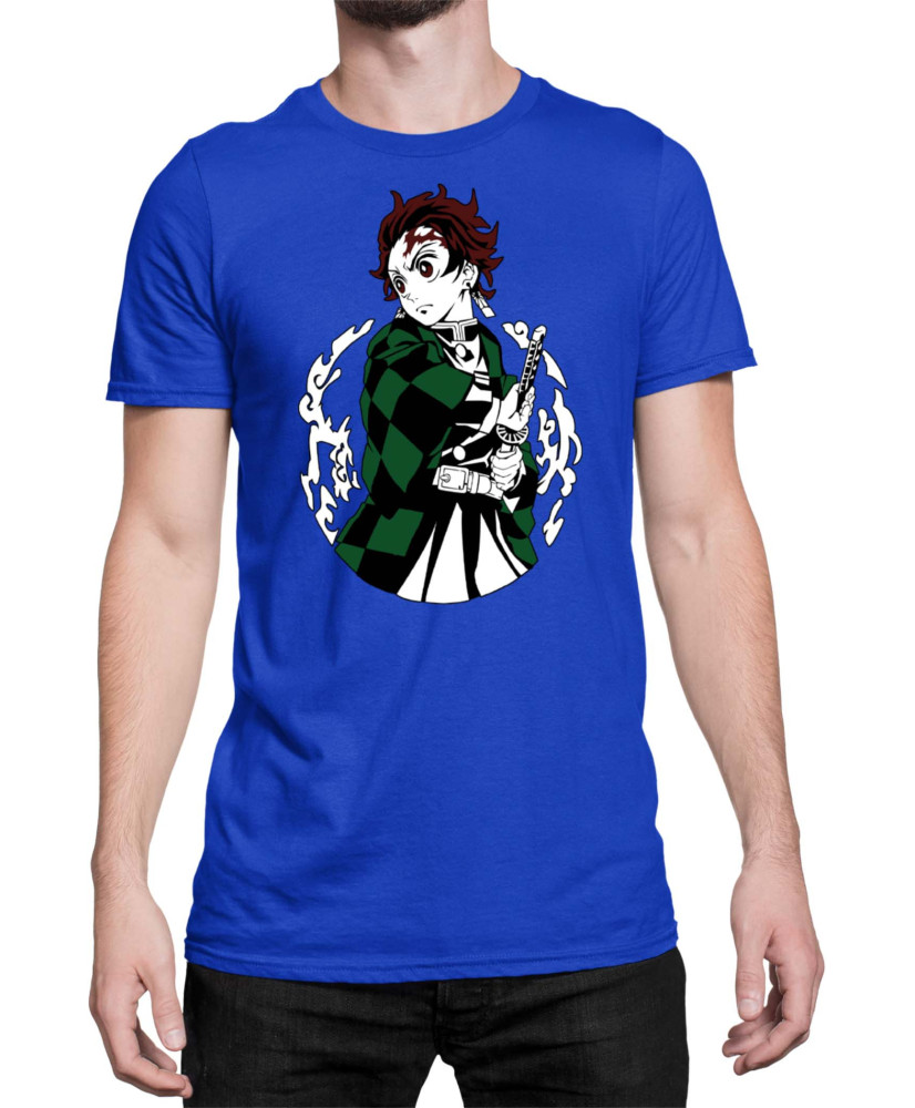Мъжка Тениска Demon Slayer Kimetsu No Yaiba Tanjiro Water Form