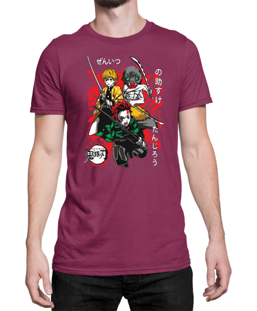 Мъжка Тениска Demon Slayer Kimetsu No Yaiba Slayer Trio