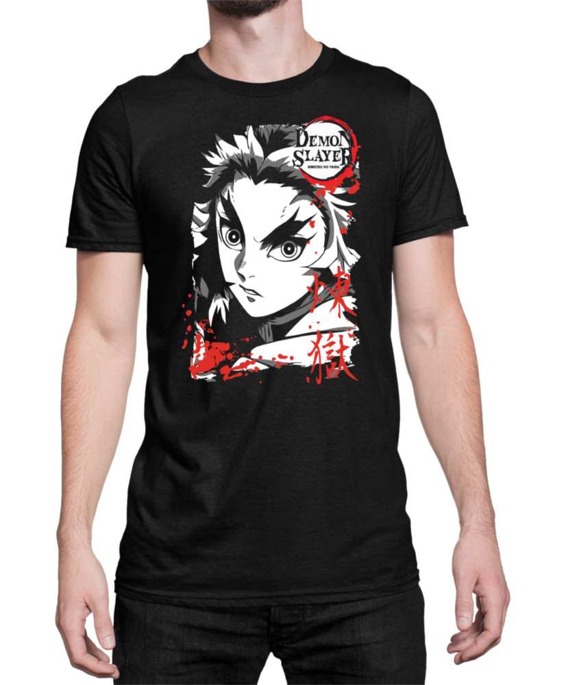 Мъжка Тениска Demon Slayer Kimetsu No Yaiba Kyoujuro Rengoku