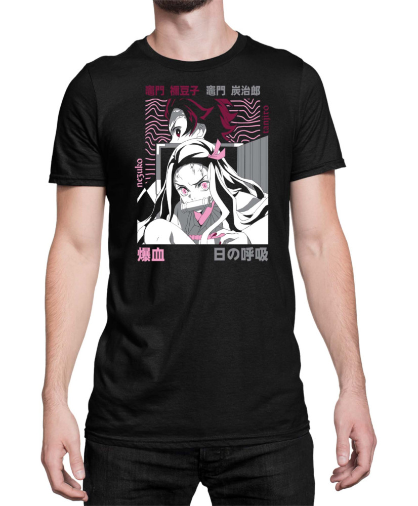 Мъжка Тениска Demon Slayer Kimetsu No Yaiba Brother Fight