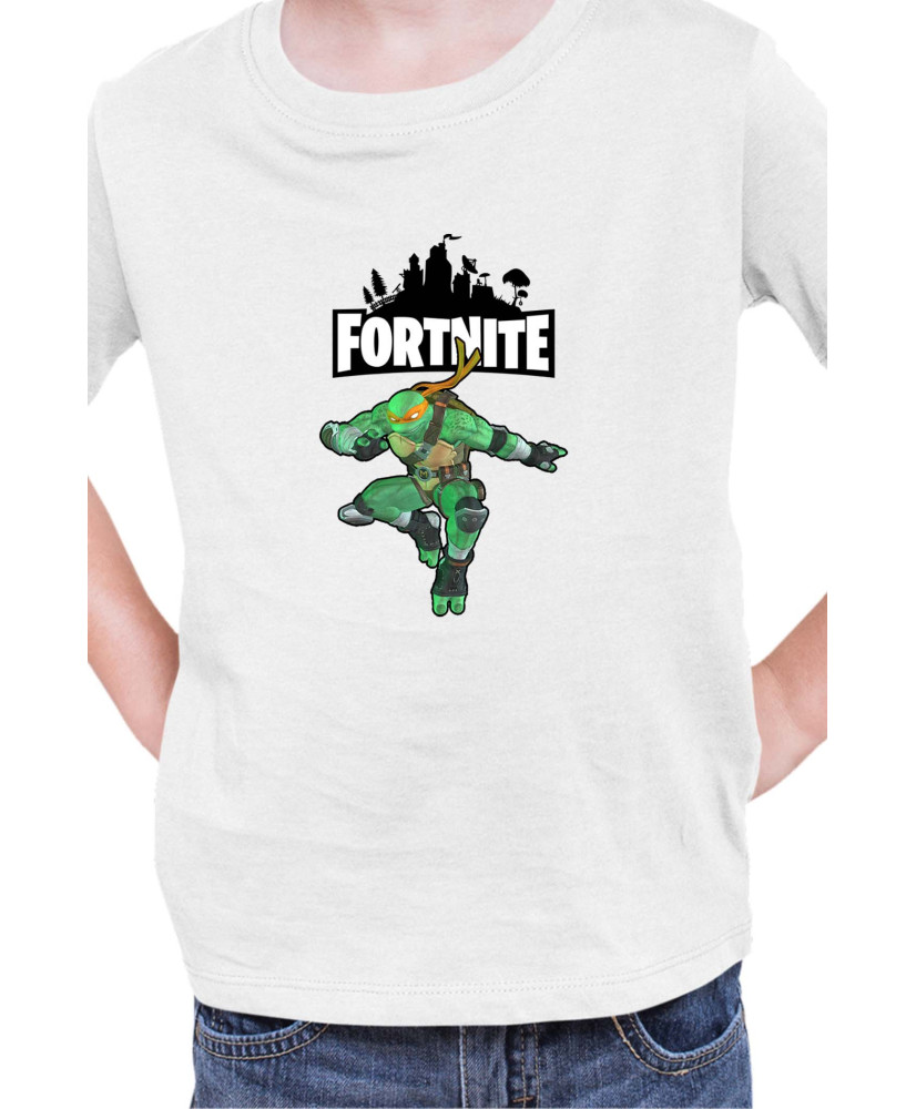 Детска Тениска Fortnite Battle Royal Epic Game Skin Tmnt Michelangelo