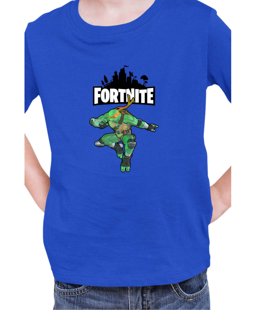 Детска Тениска Fortnite Battle Royal Epic Game Skin Tmnt Michelangelo