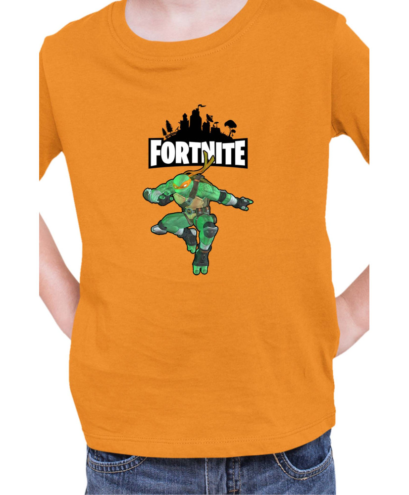Детска Тениска Fortnite Battle Royal Epic Game Skin Tmnt Michelangelo Детска Тениска Fortnite Battle Royal Epic Game Skin Tmnt Michelangelo